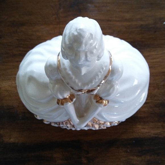 Victorian Lady Bisque Trinket Box So Beautiful! - Picture 5 of 6